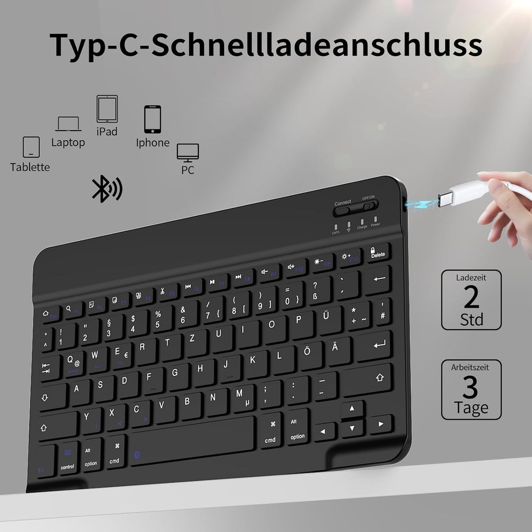 Tastatur Hülle für iPad 11. Generation 2025 A16, iPad 10. Generation 2022 10,9 Zoll, Weiche TPU Hüll