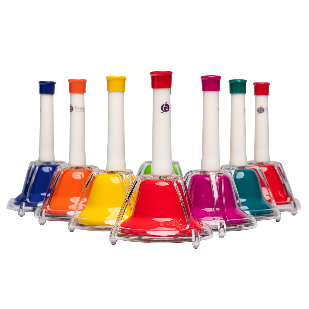 FUZEAU - 70608 - Set mit 8 Glocken - 2 in 1 - zum Schlagen - 1 Farbe = 1 Note - Original - bunt - ab