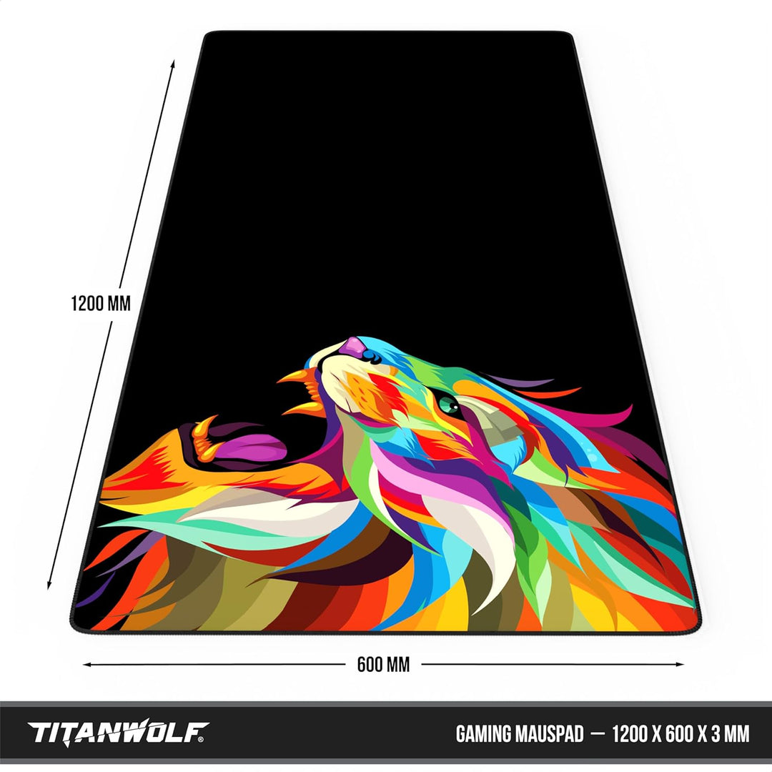 Titanwolf XXXL Übergrösse Mauspad 1200x600mm, Gaming Mousepad Gross,120x60 cm Tischunterlage Large S