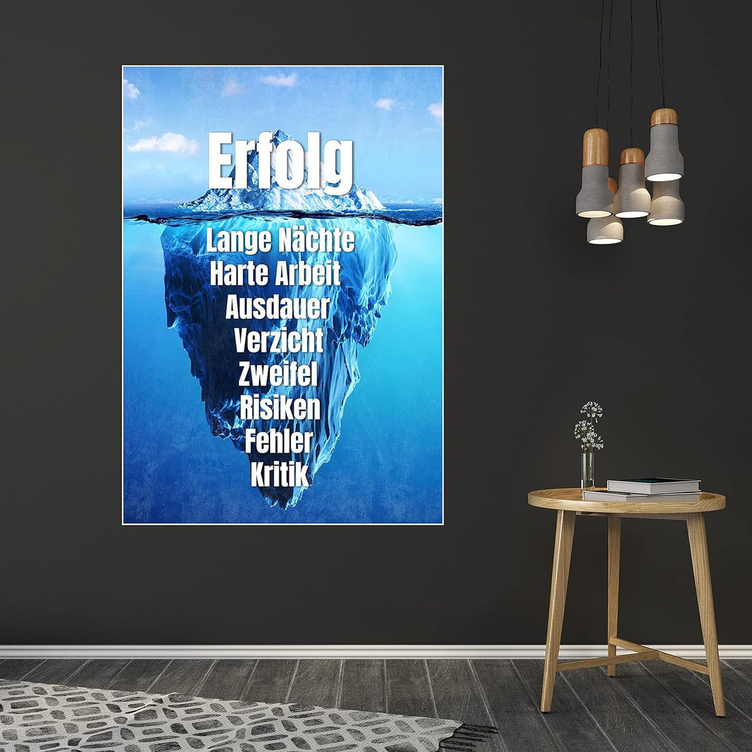 wandmotiv24 Poster als Wanddeko, Grösse 100x70cm, Erfolg Eisberg, Arktis, Arbeit, Moderne Wanddeko,