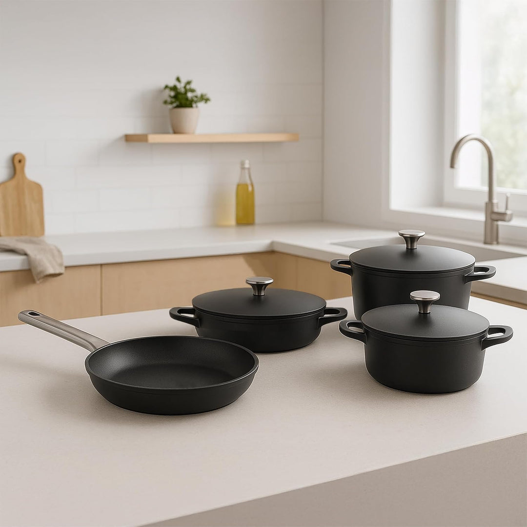 KOPF Topfset Aluguss Atavola mit ILAG Basic Antihaftbeschichtung, Induktion Kochtopfset 8-teilig ink