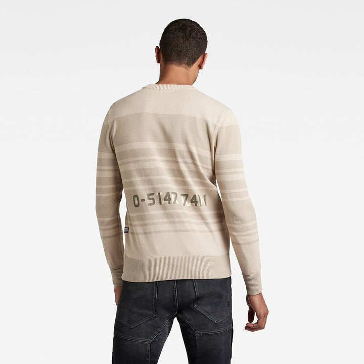 G-STAR Herren Stripe Knitted Sweater XL Mehrfarbig (Dk Talc/Dk Brick Stripe), XL Mehrfarbig (Dk Talc