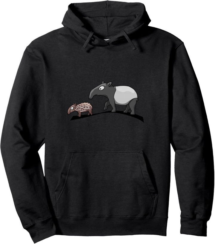 Tapir Familie Mutter und Baby Schabracken-Tapir Pullover Hoodie