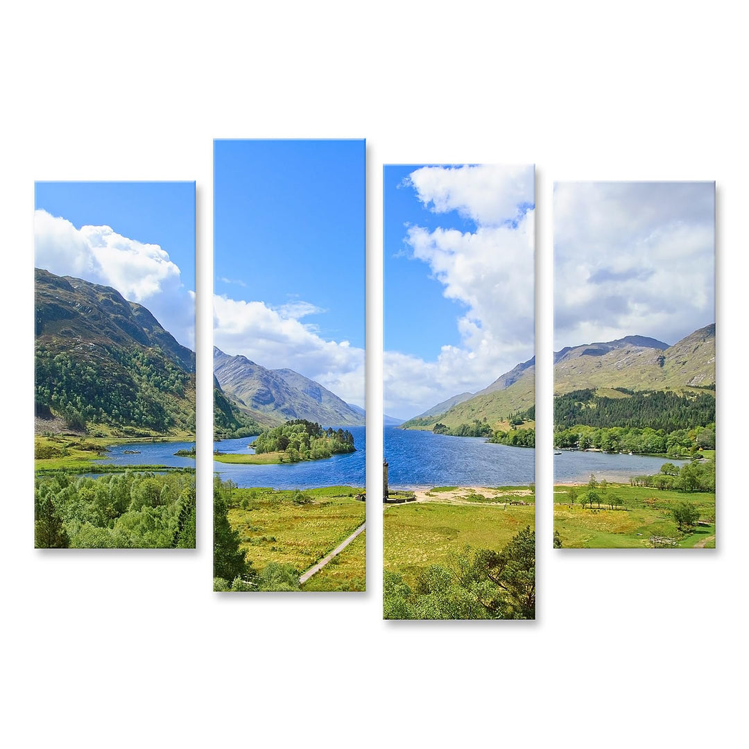 islandburner Bild auf Leinwand Glenfinnan Loch Shiel Highlands Schottland Bilder Wandbilder Poster L