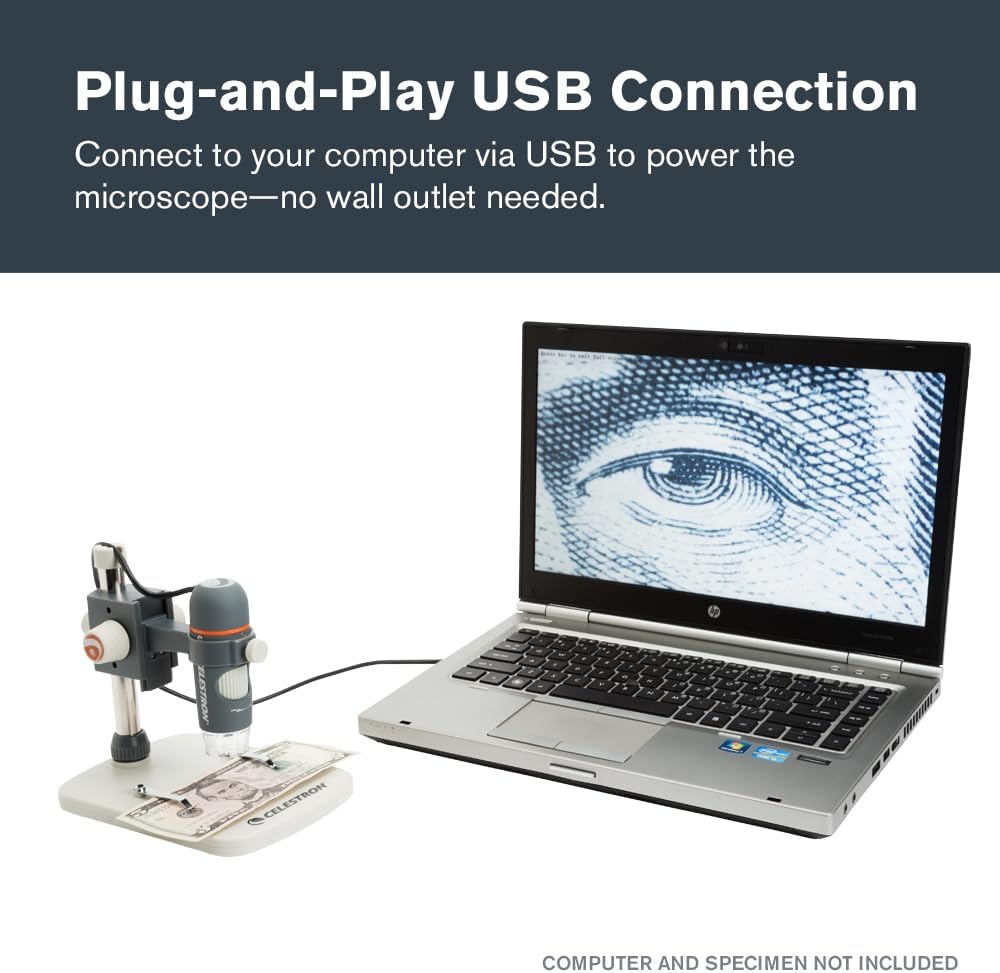 Celestron 44308 5 MP Handheld-Digitalmikroskop Pro Einzeln, Einzeln