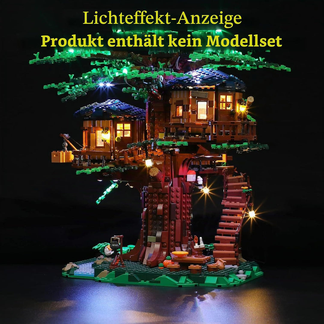 GEAMENT LED Licht-Set (Fernbedienung) Kompatibel mit Lego Baumhaus - Beleuchtungsset für Ideas 21318