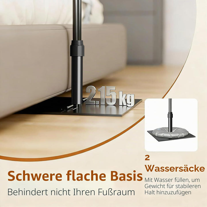 EMART Foto Hintergrund Ständer mit Stahlsockel, 2,6m x 3m Verstellbarer Hintergrundsystem, Hintergru