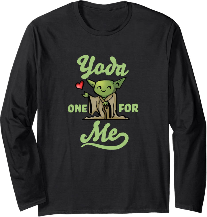 Star Wars Valentine's Day Yoda One For Me V5 Langarmshirt