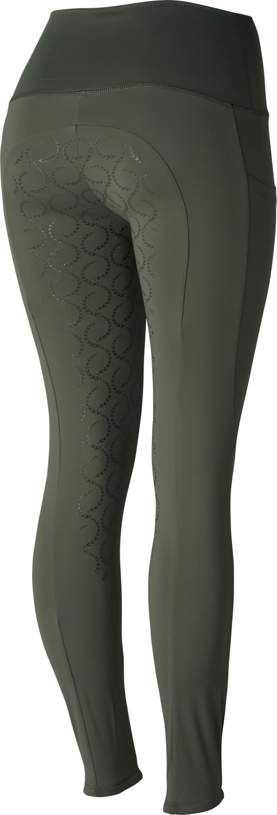 HORZE Damen Reitleggings Gillian, Reithose mit Handytasche und Silikonvollbesatz 36 Khakifarben, 36