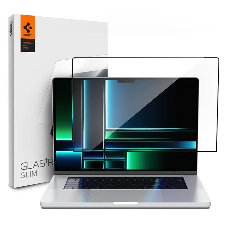 Spigen Glas.tR Slim Displayschutz für MacBook Pro 14 Zoll (ab 2021, M3 / M3 Pro / M3 Max / M2 Pro /
