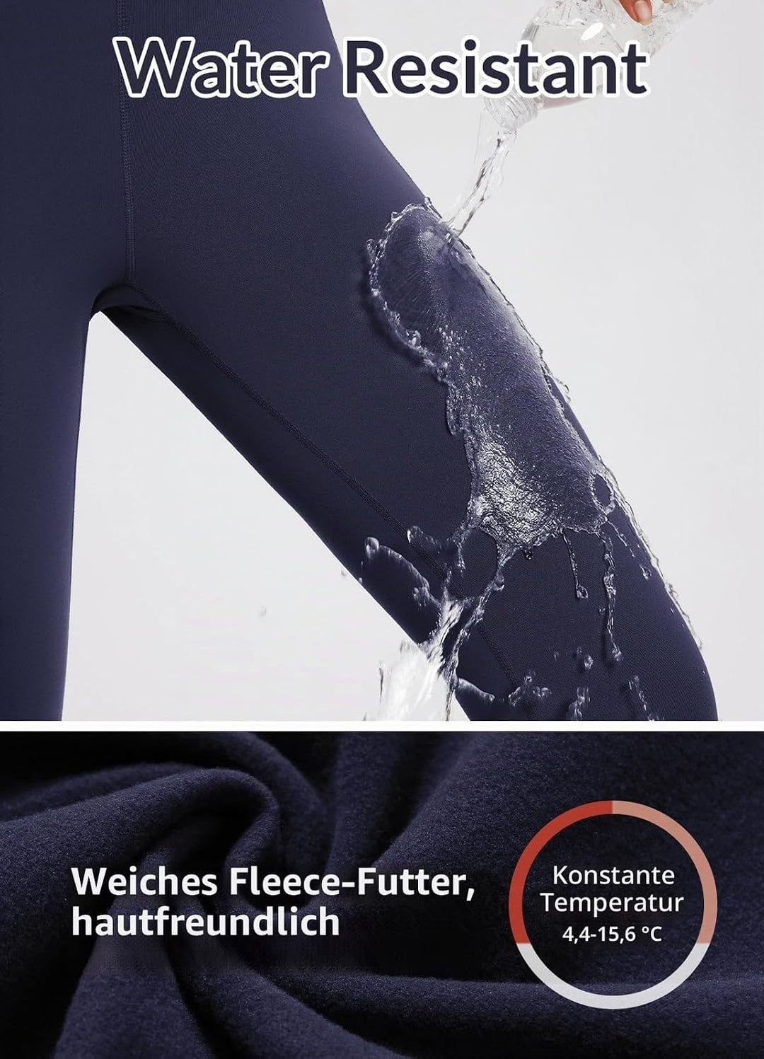 baleaf Damen Fleece gefütterte Leggings Wasserabweisend Hohe Taille Wanderleggings Thermo Leggings F