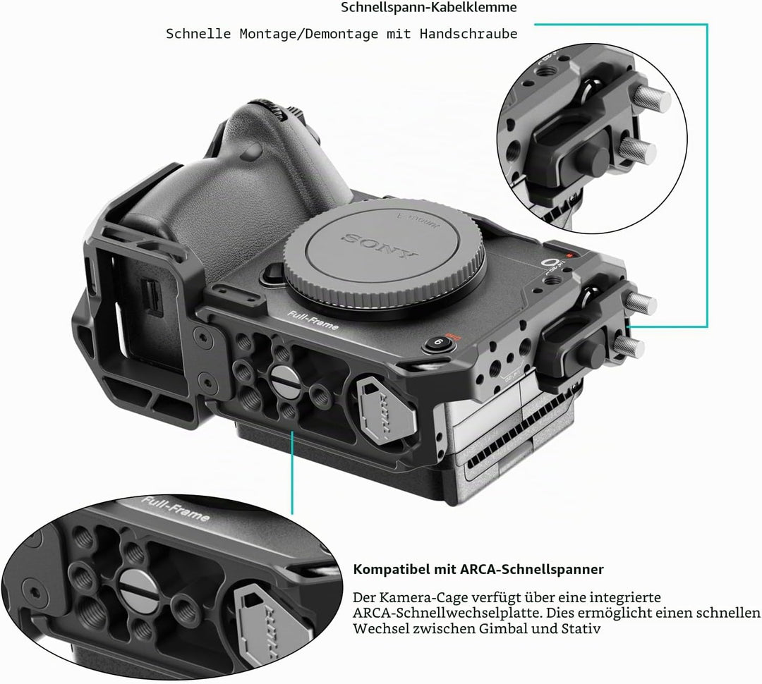 Tilta FX3 FX30 Cage, komplettes Kameragehäuse kompatibel mit Sony FX3/FX30 Basic Kit mit HDMI Kabelk
