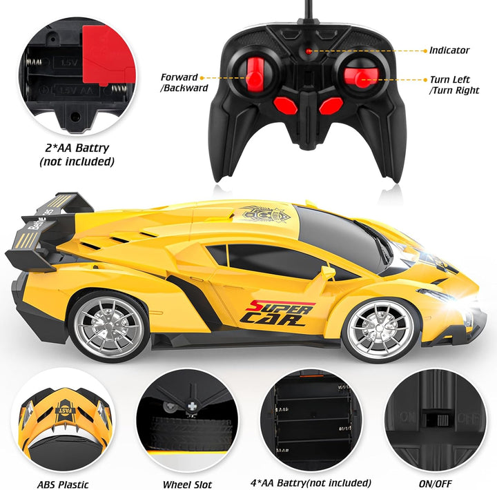 Mieryd Ferngesteuertes Auto, Kinder Spiele ab 3 4 5 6 7 8+ Jahre Draussen Drinnen 1:18 RC Auto mit F