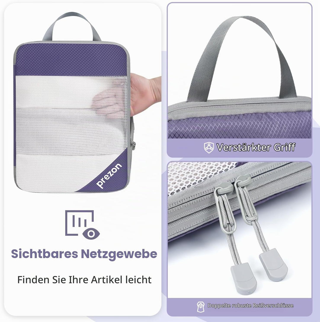 6 Set Kompressions-Packwürfel, Durchsichtiges Design, Platzsparend, Leicht, Massgeschneidertes Katio