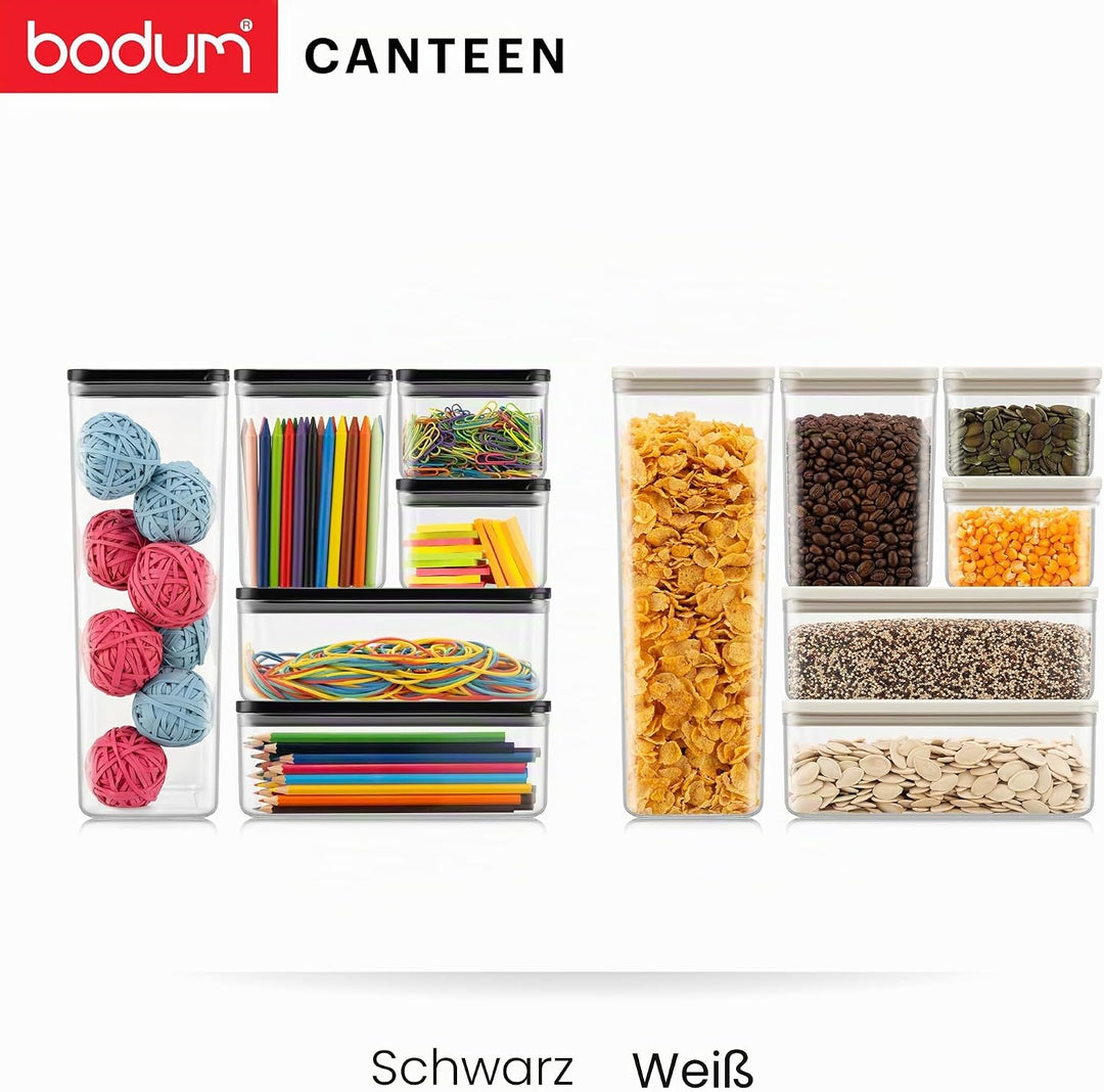 Bodum Vorratsdosen Set CANTEEN – 6-teilig mit weissen Deckeln – BPA-frei & spülmaschinenfest – Stape