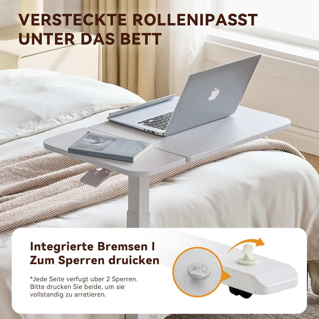 MUSSO AnyDesk-D5 Mobiler Steh-Sitz-Schreibtisch, höhenverstellbar 68-108cm, Laptoptisch mit Gasdruck
