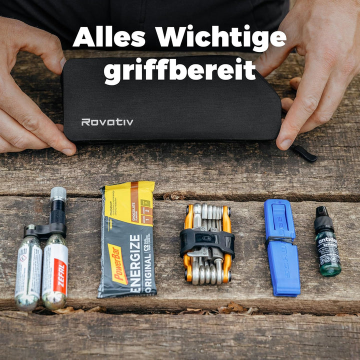 Rovativ® Bikepacking Oberrohrtasche [0,8 Liter] 100% Wasserdicht – anschraubbar & wasserdicht – Grav