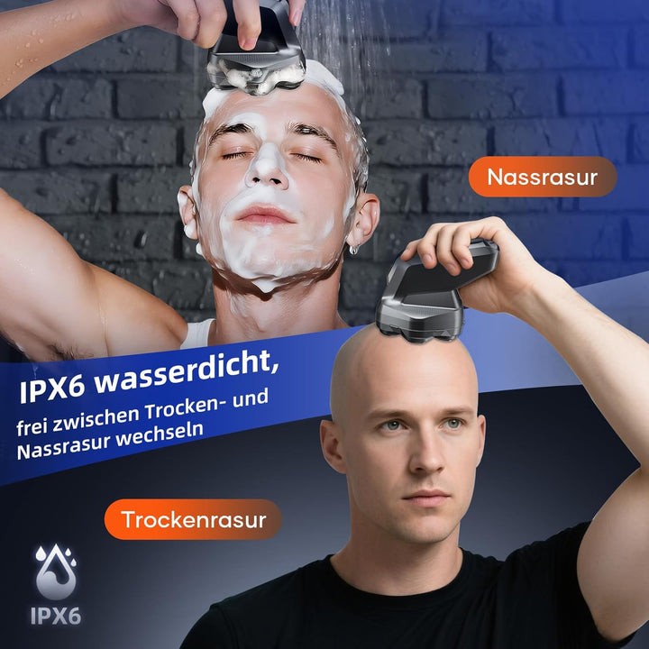 Glatzen Rasierer Herren, kensen Glatzenrasierer 7D Schwebender Kopfrasierer Glatze Wasserdicht Head