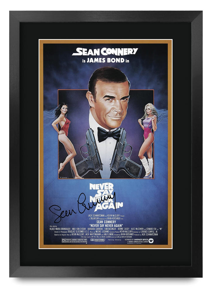 HWC Trading A3 FR James Bond - Never Say Never Again Movie Poster Sean Connery Signed Geschenk GESTA