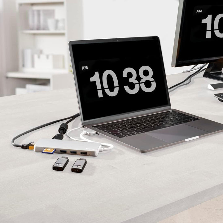 Hama USB C Hub 12 Ports Dockingstation für Apple MacBook Pro/Air (2x HDMI, 1x VGA, 4x USB-A, 1x USB-