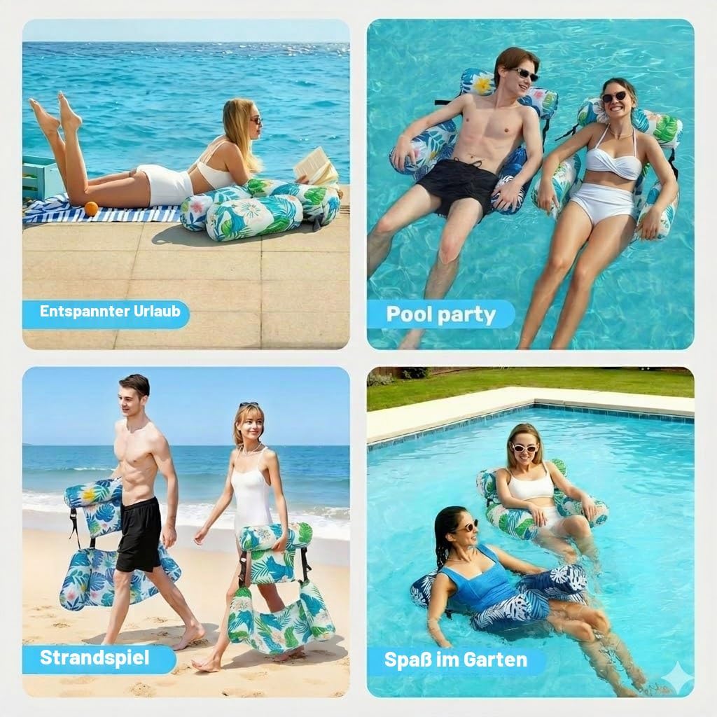 X2 Luftmatratze Pool. Luftmatratze Wasser Aufblasbare. Robuste Schwimmhilfen Für Erwachsene, Ideal F