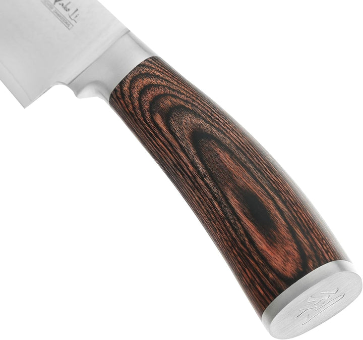 Wakoli EDIB Bunka Küchenmesser aus echtem Damaststahl (VG10 Kern) mit 20 cm Klinge – Scharf & ergono