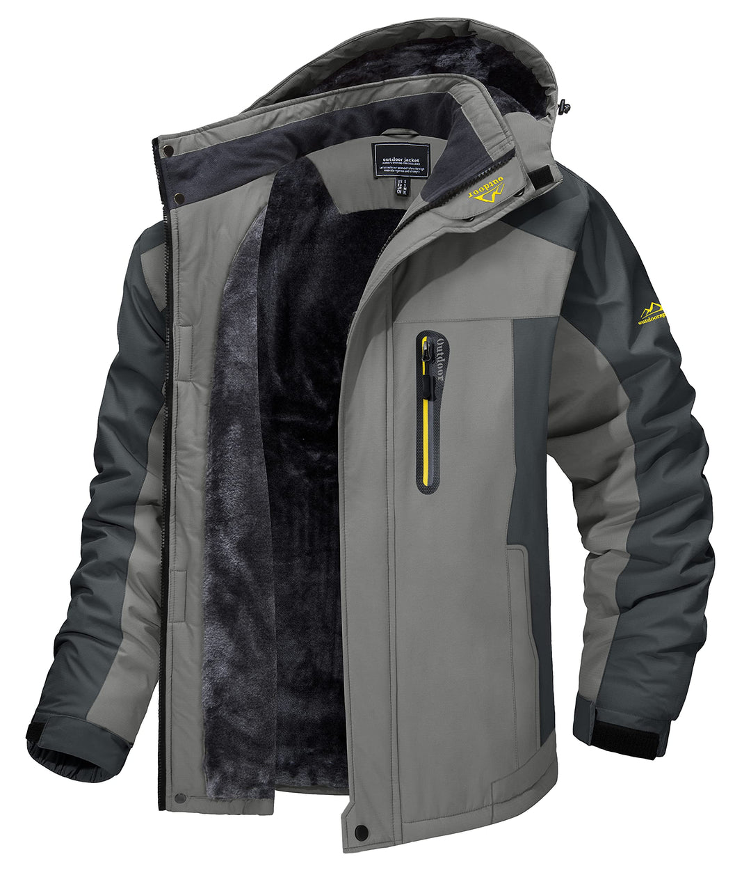 MAGCOMSEN Herren Winter Fleecejacke Warme Gefüttert Skijacke Outdoor Winddicht Wasserdicht Jacke Ver