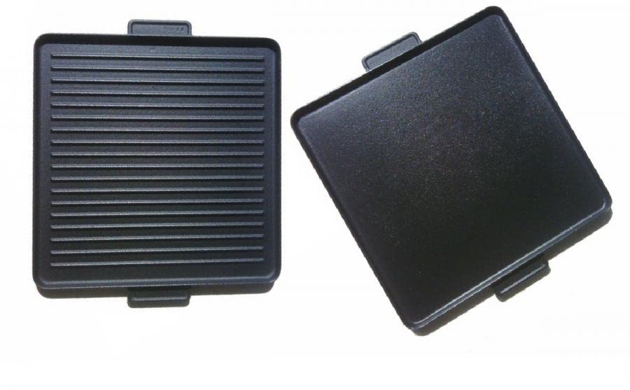 Powerpot Gusseisengrill Grillplatte, 40 x 40 cm, Grillpfanne gestreift und glatt