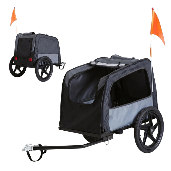 Fahrradanhänger für Hunde, 2-in-1, faltbar, mit Buggy-Funktion, Bollerwagen für kleine Hunde, Belüft