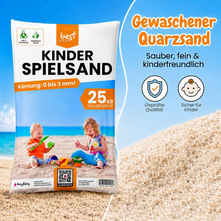 Spielsand 25kg | Quarz Sand für Sandkasten | Kinder Sand | Dekosand | Spielsand für Sandkasten | Kei