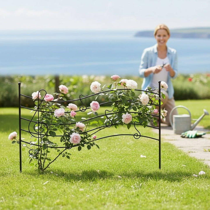 DanDiBo Steckzaun Melody Rankhilfe Rankgitter aus Metall Höhe 56 cm Breite 80 cm Kletterhilfe Zaun