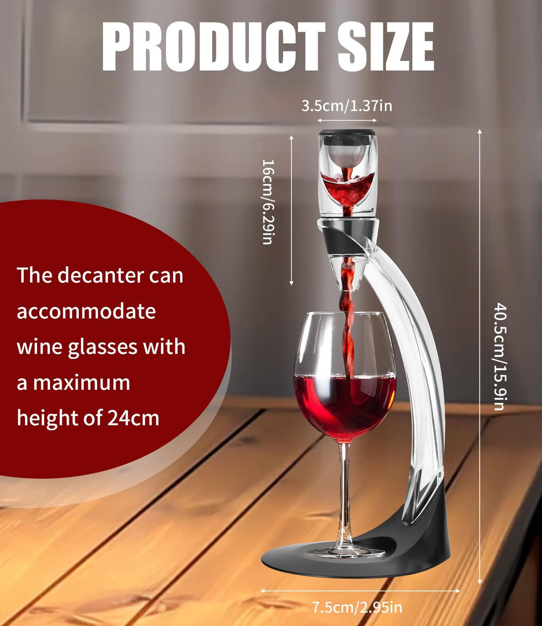 Zaxiva Luxus Wein Dekanter Set, Hochwertiger Rotwein Dekanter mit Weinbelüfter, Vakuum Weinstopper &