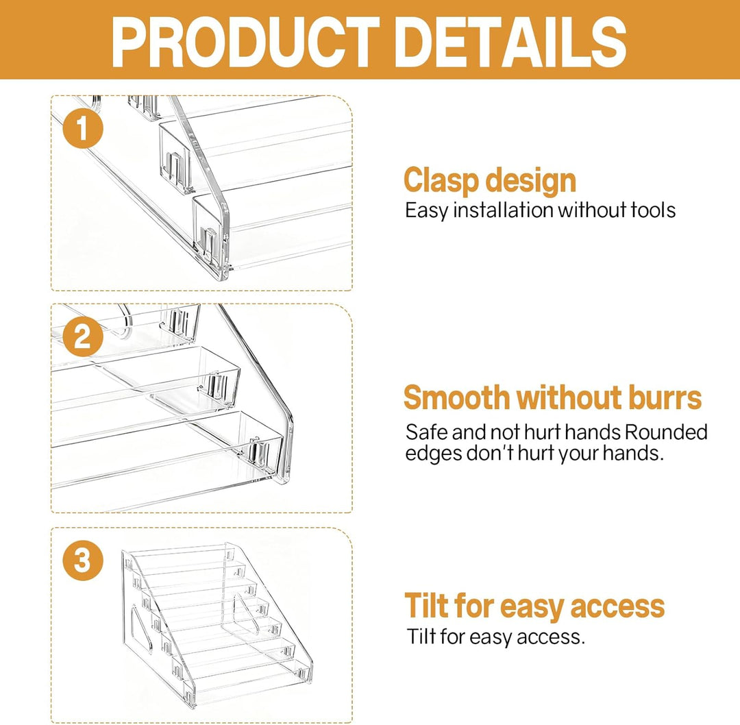 2 Stück Nagellack Aufbewahrung, 7 Schichten Nagellack Regal Kartenständer Transparent Acryl Nagellac