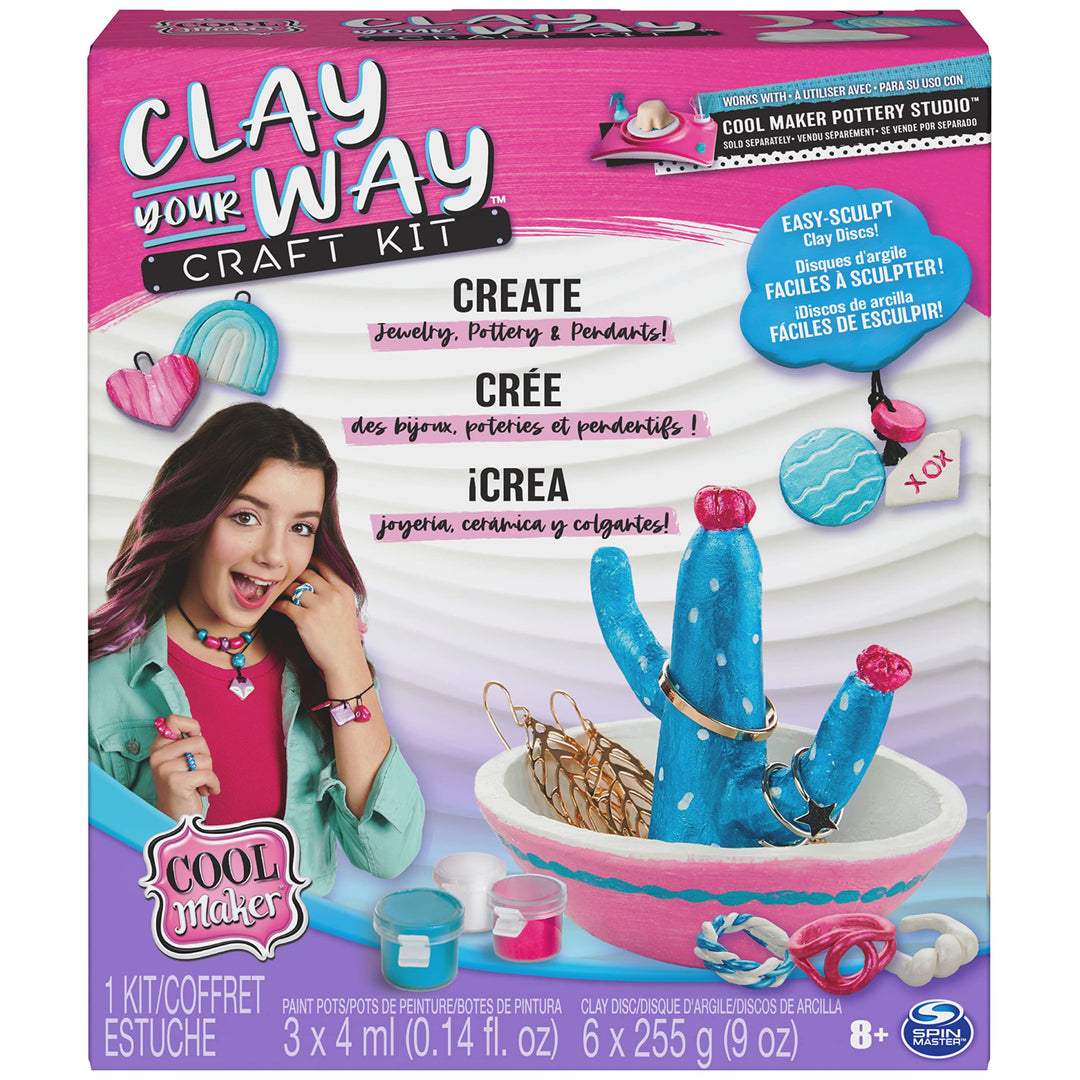 Cool MAKER Clay Your Way Töpferset - Schmuck und Accessoires aus lufttrocknendem Ton gestalten, ab 8