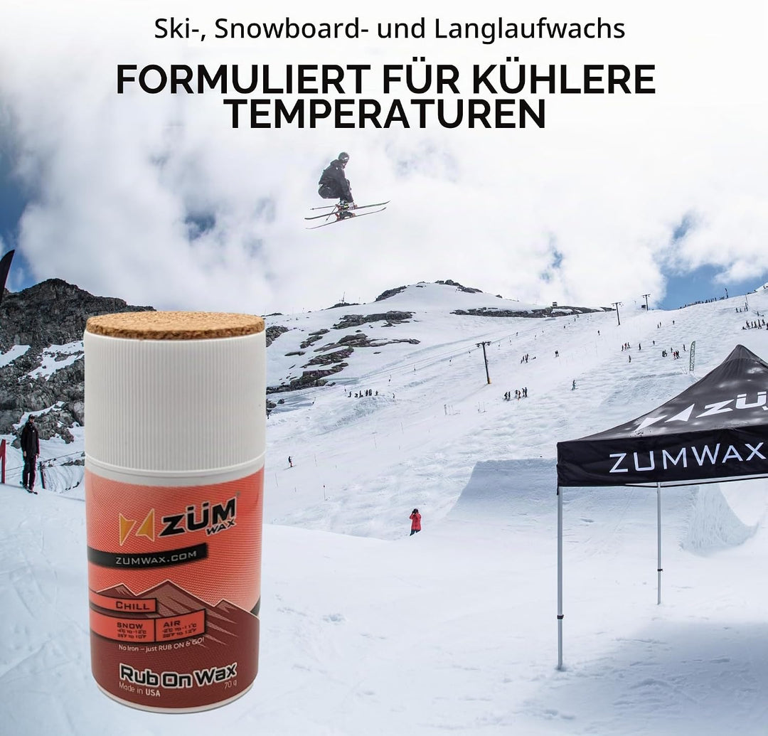 ZUMWax RUB ON WAX Ski/Snowboard - CHILL Temperature - 70 gram - INCREDIBLY FAST!!! by ZUMWax