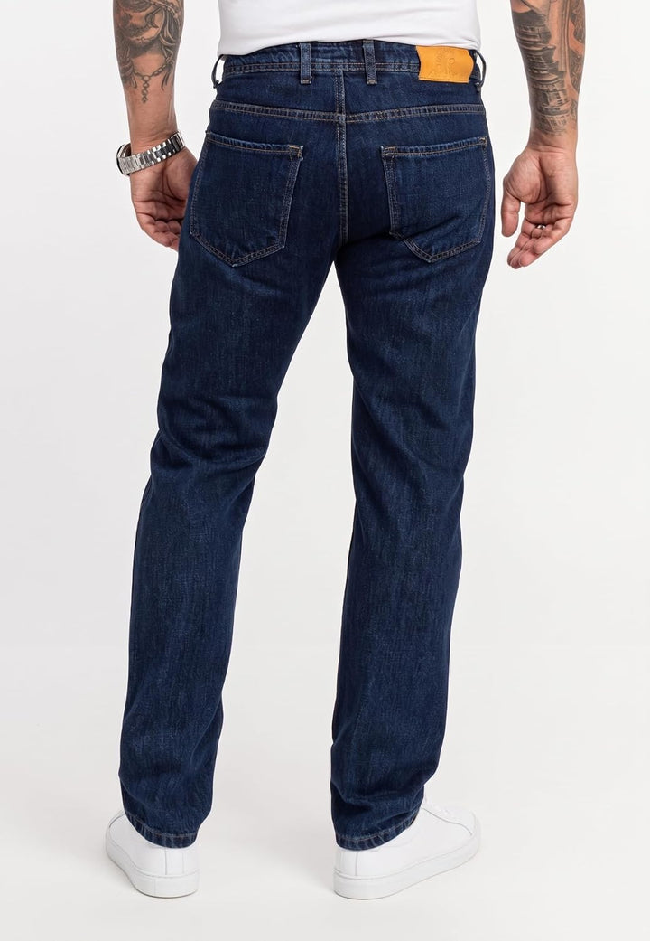 Rock Creek Herren Jeans Hose Denim Blau Straight-Cut Gerades Bein RC-2091 29W / 30L Dunkelblau - Rc-