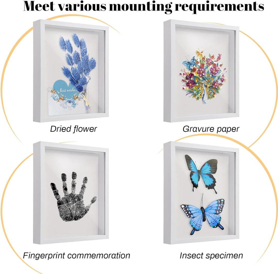Daelesr 3D Bilderrahmen zum Befüllen A4, Schattenbox Vitrine Rahmen, 3D Tief Objektrahmen mit Transp