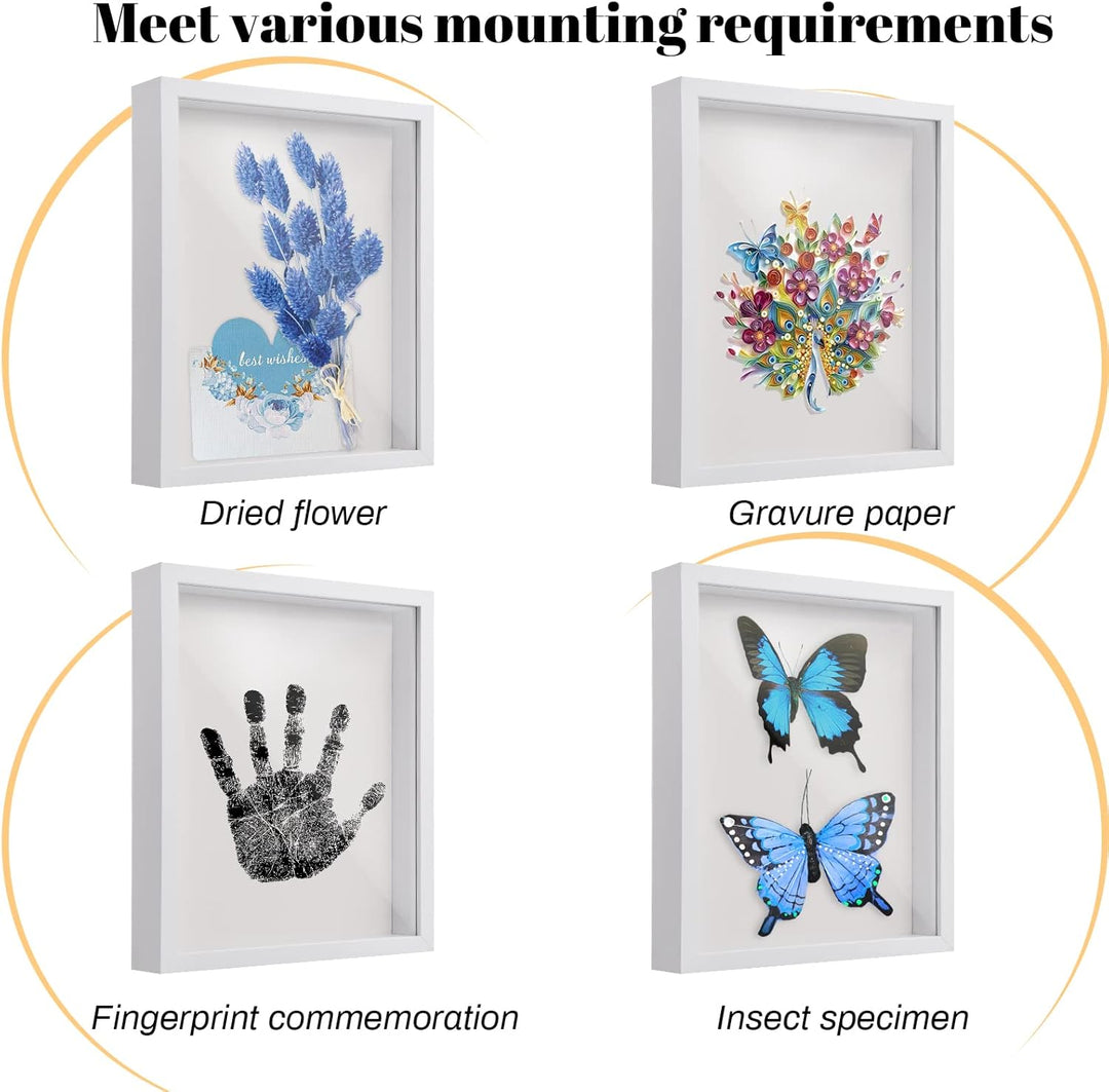 3D Bilderrahmen zum Befüllen A4, Schattenbox Vitrine Rahmen, 3D Tief Objektrahmen mit Transparente A