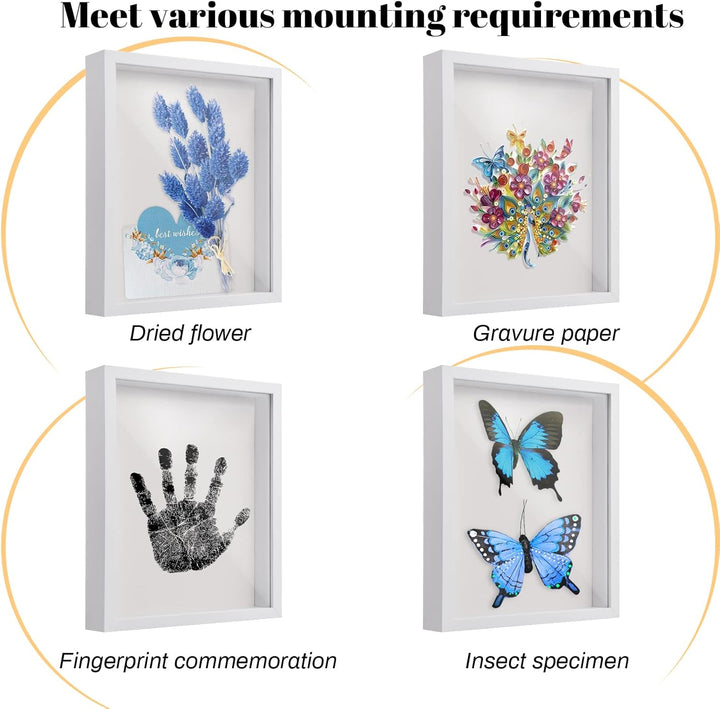 3D Bilderrahmen zum Befüllen A4, Schattenbox Vitrine Rahmen, 3D Tief Objektrahmen mit Transparente A