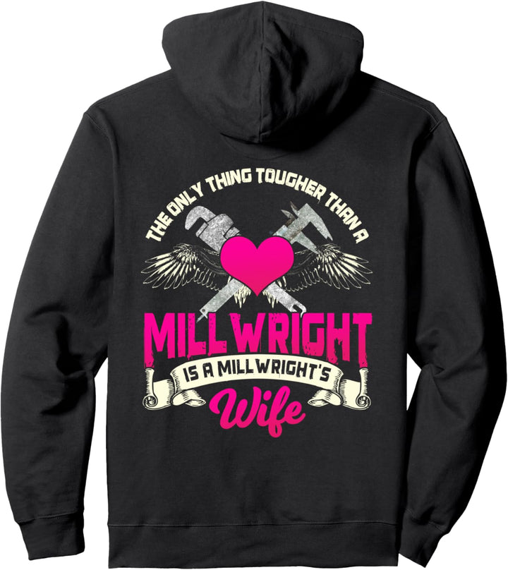 Millwright Wife Image auf der Rückseite der Kleidung Pullover Hoodie