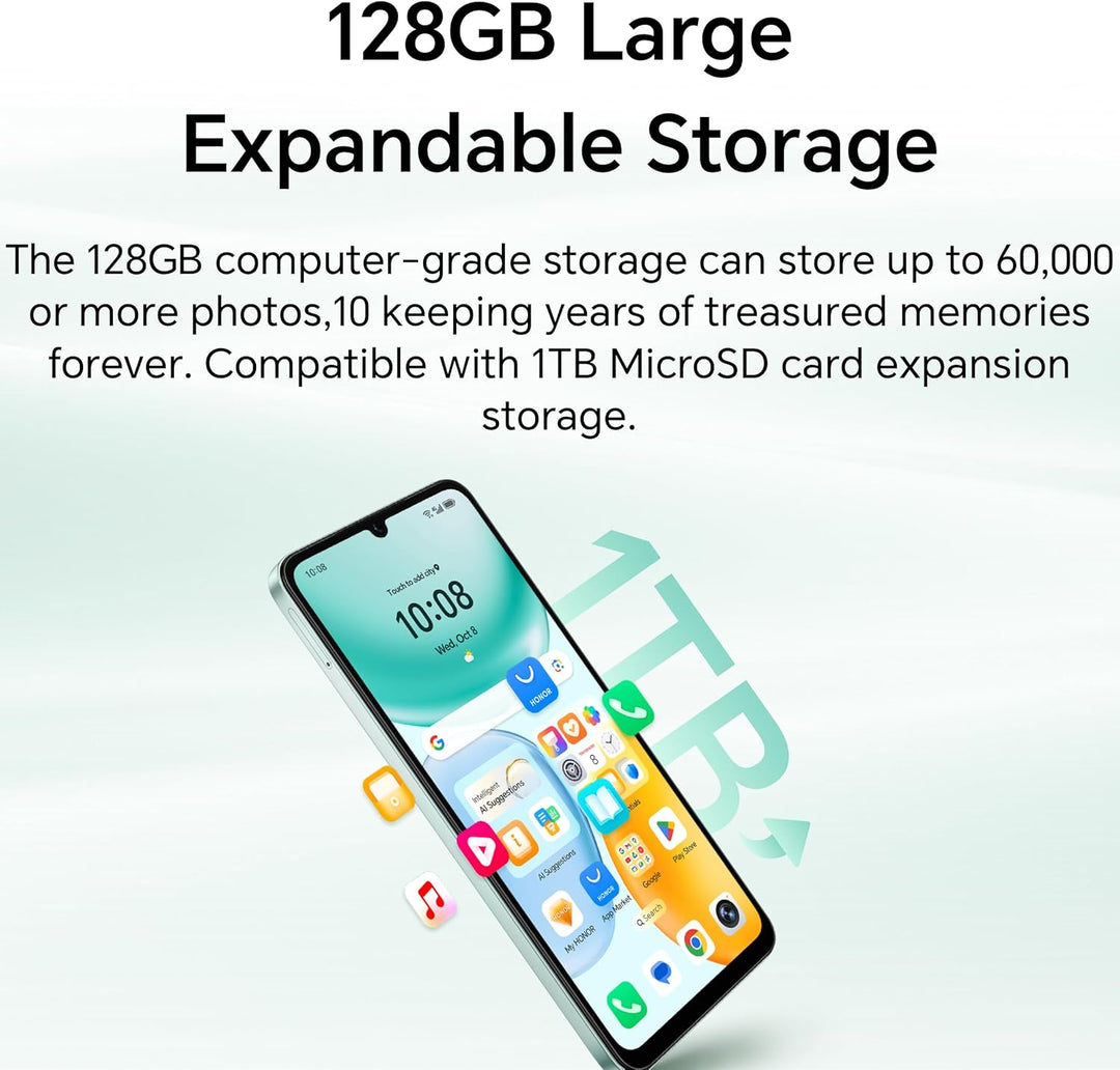 Honor X5c Plus Smartphone, 4 GB, 128 GB, 17,9 cm (6,74 Zoll), Cyan Ozean Standard Standard Original,