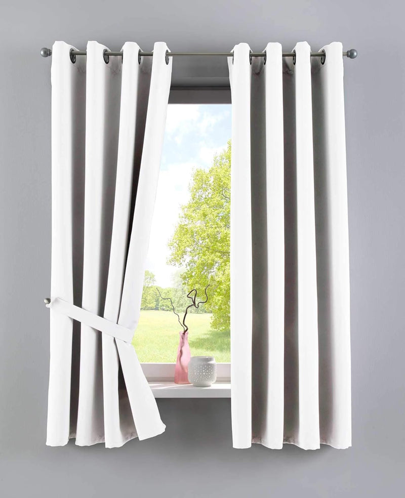 Gardinenbox Vorhänge Blickdicht »Newyork« Weiss HxB 245x140 cm 2er-Pack Thermo-Gardinen Verdunkelung
