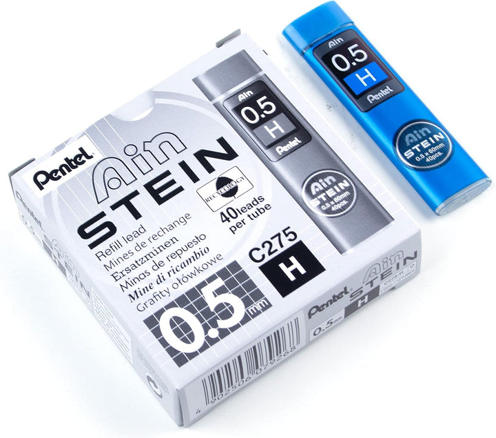 Pentel Ain STEIN C275 Feinmine, 40 Minen je Dose, 0.5 mm, Härtegrad H (12 Dosen), H