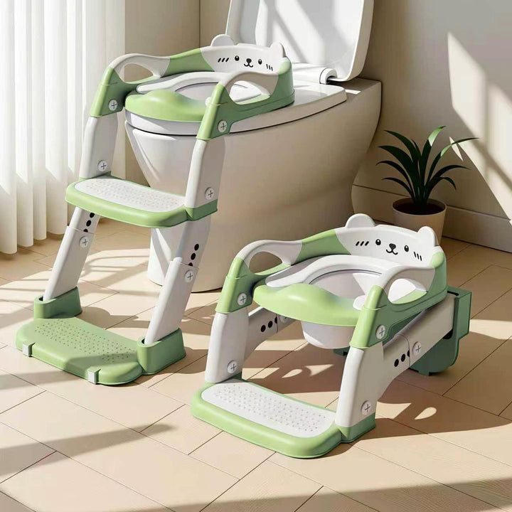 Toilettensitz Kinder mit Treppe, 3 in 1 Klappbarer Toilettenleiter für Kinder, Rutschfest und Wasser