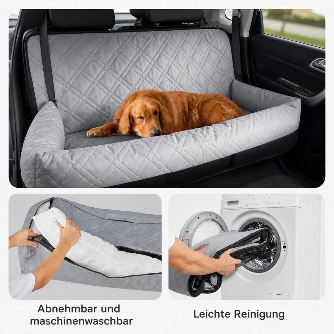 Autositz für Hunde, Rücksitz, grau