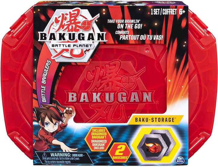 BAKUGAN 6045138 / #20115348 - Storage Case, Aufbewahrungskoffer mit extra Basic Ball, Dragonoid (rot