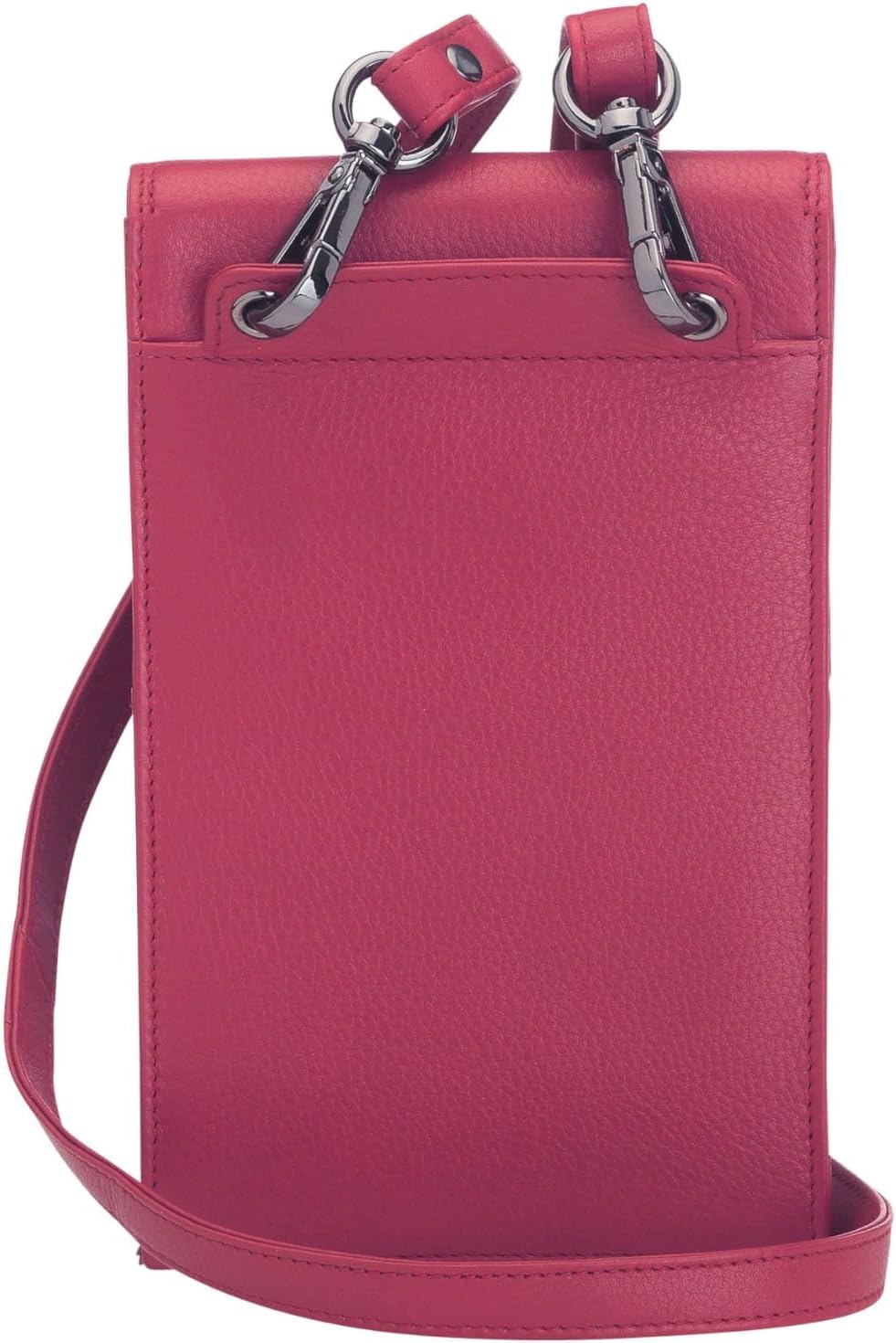 Handy Umhängetasche mit Karten- und Sichtfach, handgemacht aus 100% Echtleder, Crossbody Schultergur