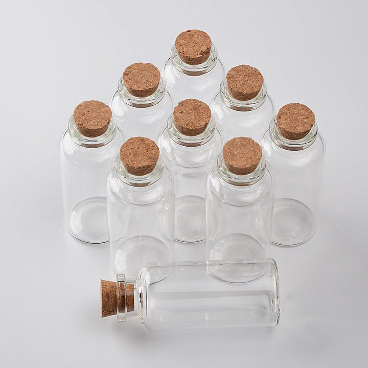 Jarvials 50pcs Leere Glasflaschen mit Korken Lucency Fläschchen Gläser Behälter für Lebensmittel Flü