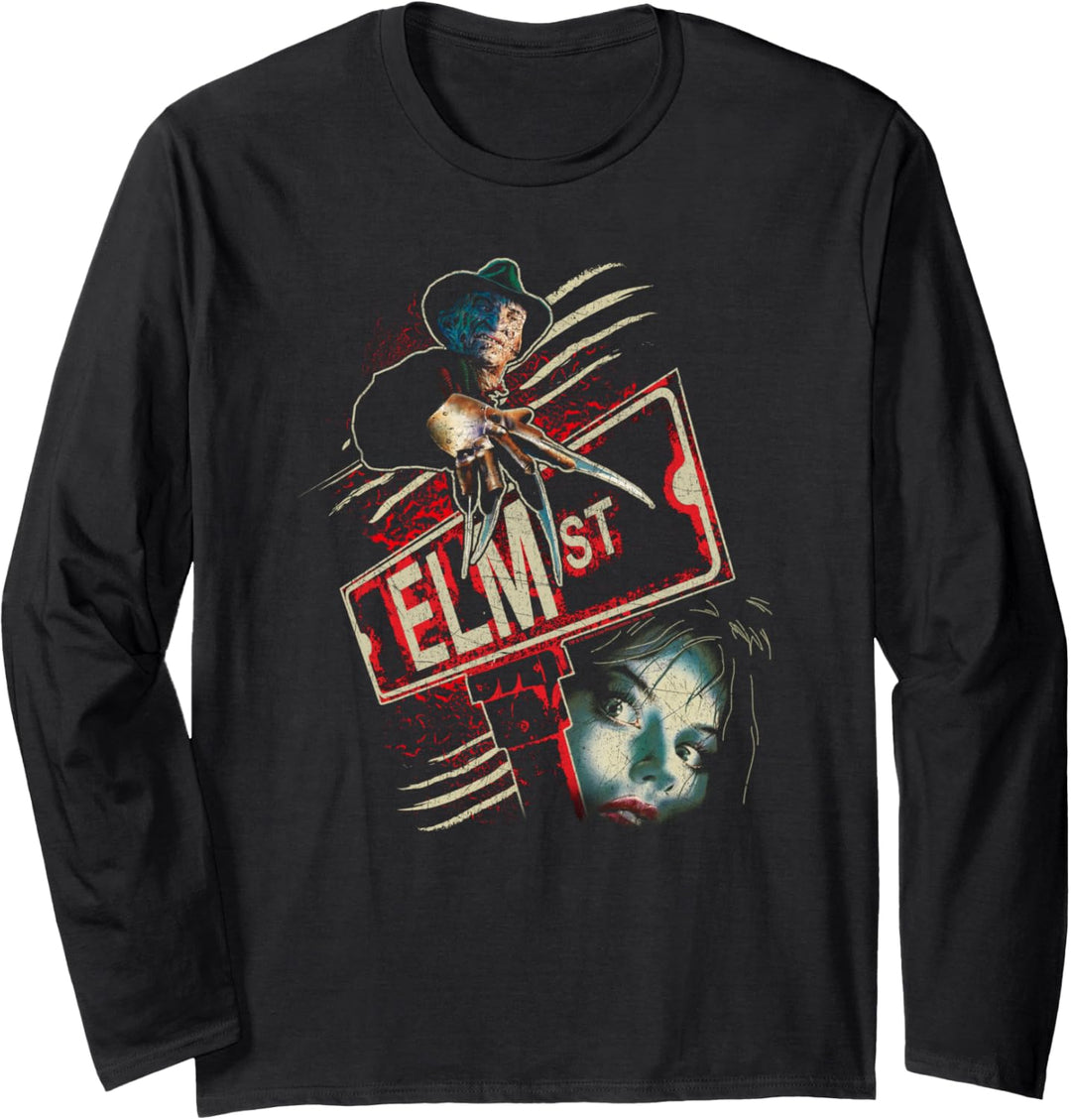 Nightmare on Elm Street Freddy Poster Langarmshirt