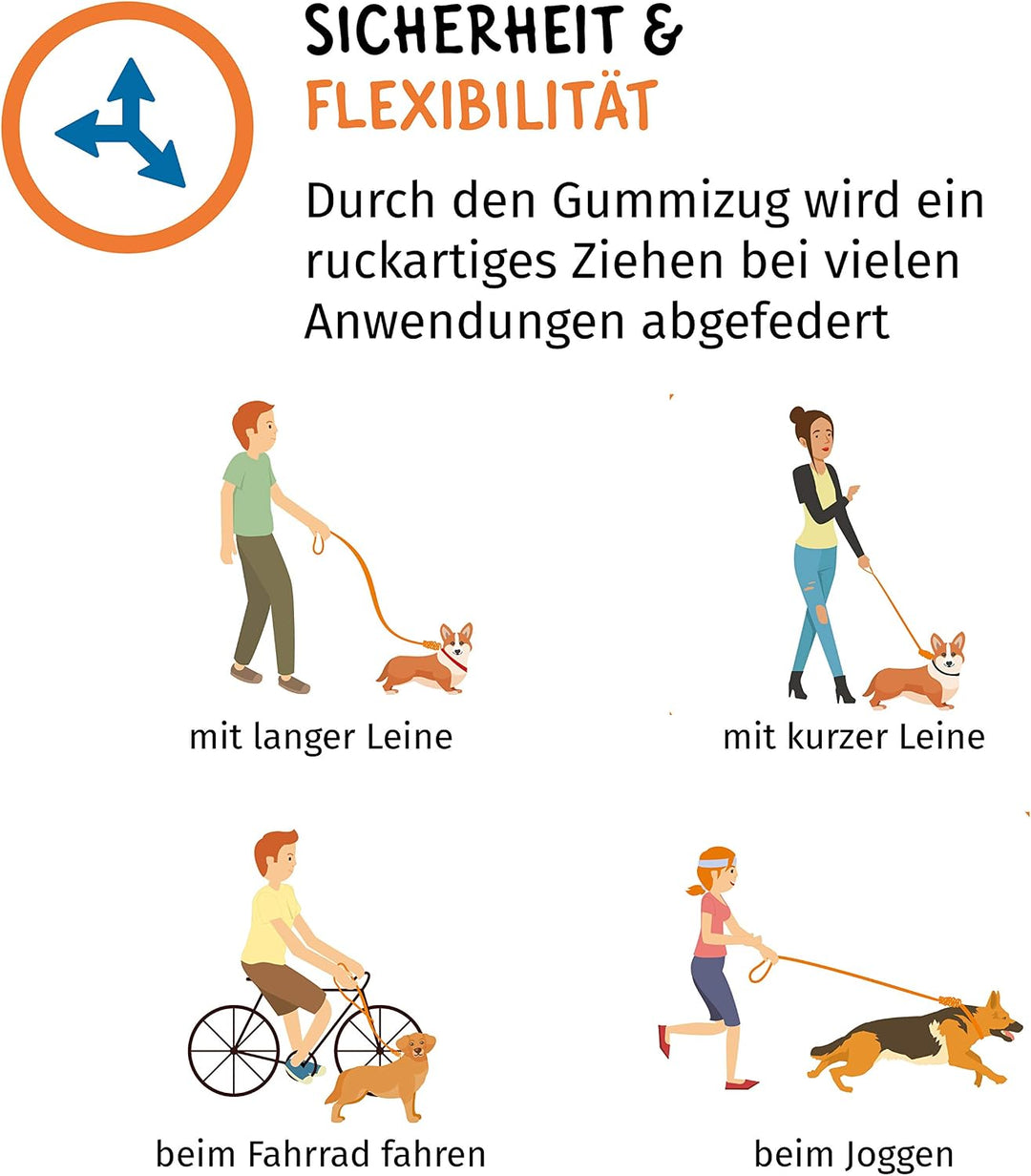 Floxik Ruckdämpfer Hund klein | stark | Elastische, leichte Leinenverlängerung für Jede Hundeleine -